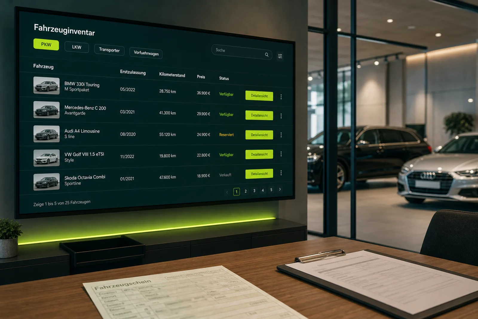 Autohaus als Einsatzort für Kunden-, Fahrzeug- und Angebotssoftware